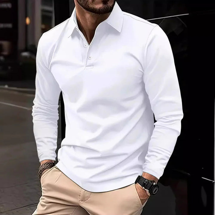 Men's timeless classic long-sleeve button-up shirt for smart casual, work, or weekend wear.