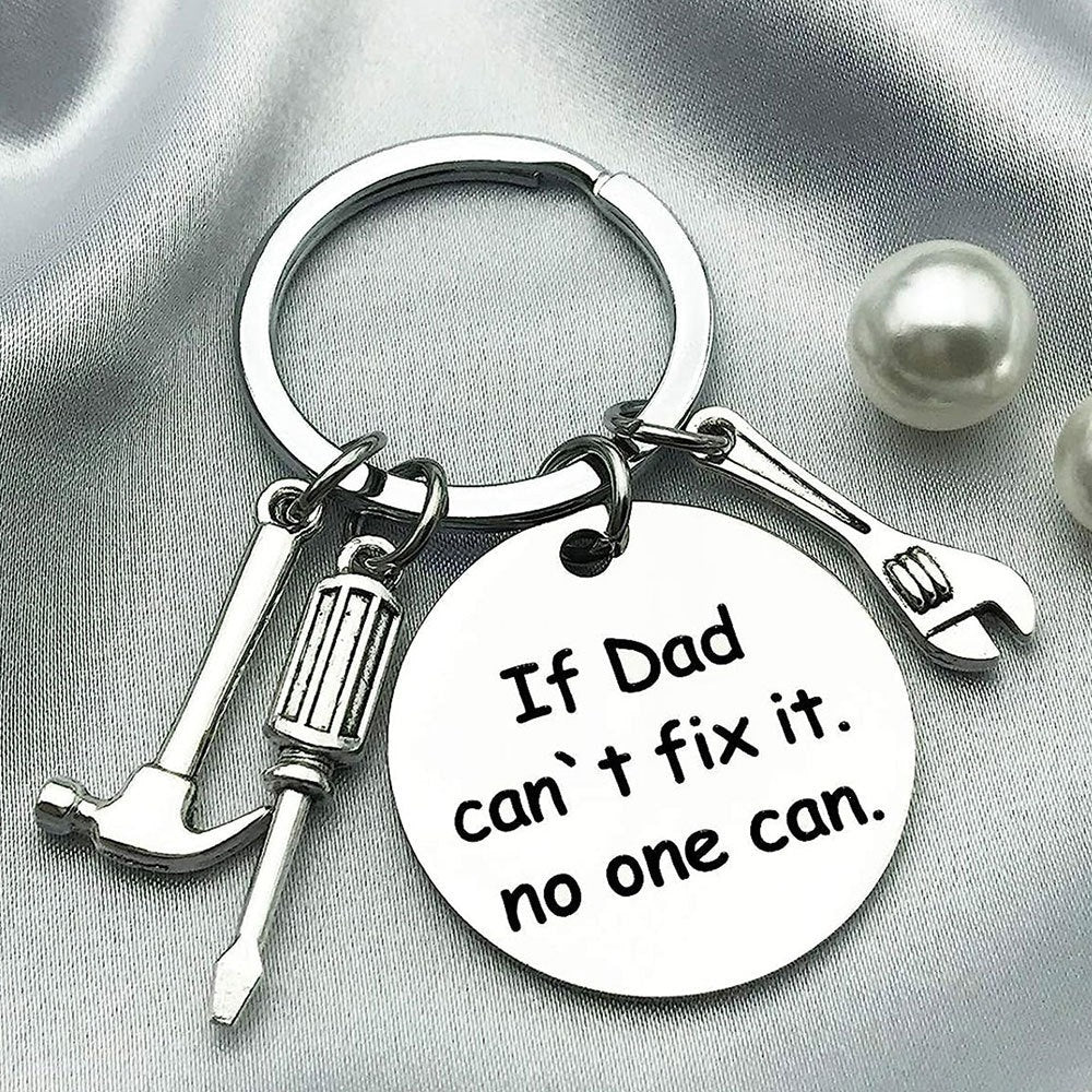 Durable men's tool charms keychain. Great gift for a craftsman or DIY enthusiast, featuring tiny, detailed tools.