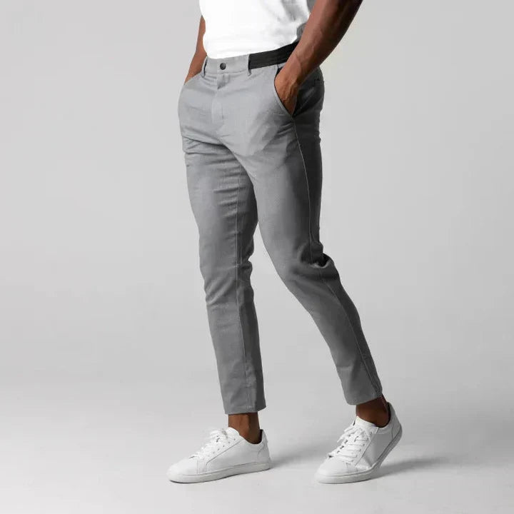 Comfortable men's slim fit casual chinos pants, a stylish and versatile choice for modern everyday fashion.