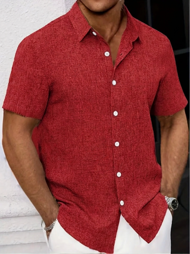 Men's Trey Classic short sleeve summer shirt. Ideal casual button-down for warm weather and everyday style.