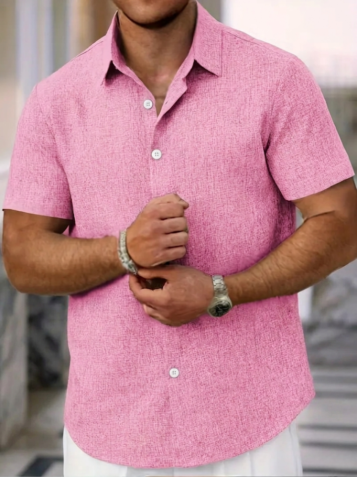 Trey Classic men's short sleeve button-down. A comfortable, stylish, and versatile casual summer shirt.