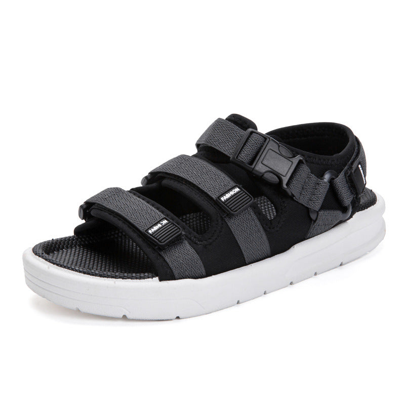 Durable men's outdoor sandals with three adjustable straps and cushioned footbed. Perfect for summer.