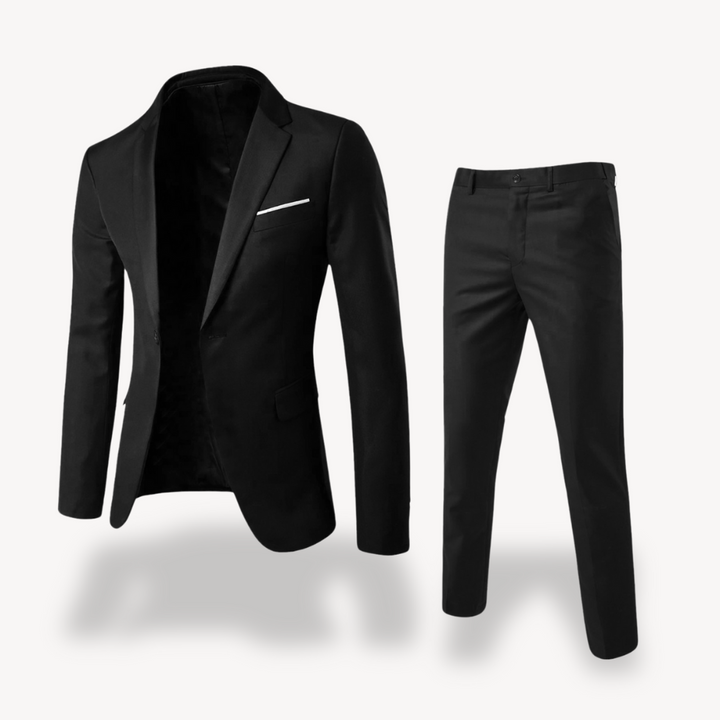 Men's classic formal suit set, a versatile two-piece blazer & pants combo for any elegant event.