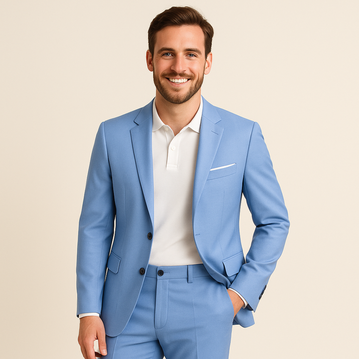 Classic men's suit pants, completing the two-piece formal wear set for a sharp, professional look.