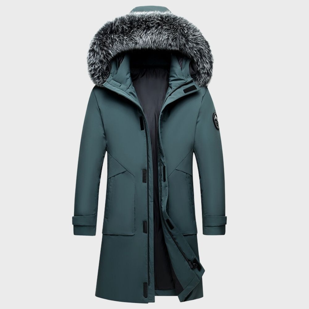 Men's ultimate waterproof thermal winter jacket, insulated for warmth & dry comfort in cold weather.