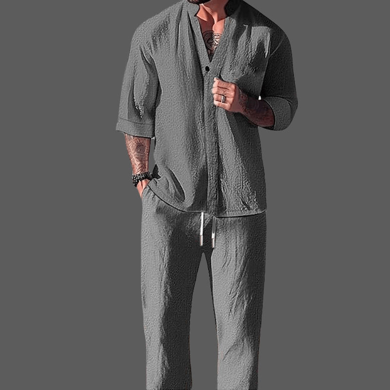 Relaxing men's comfort wear set. Ultra-soft loungewear, perfect casual home wear for men's relaxation.