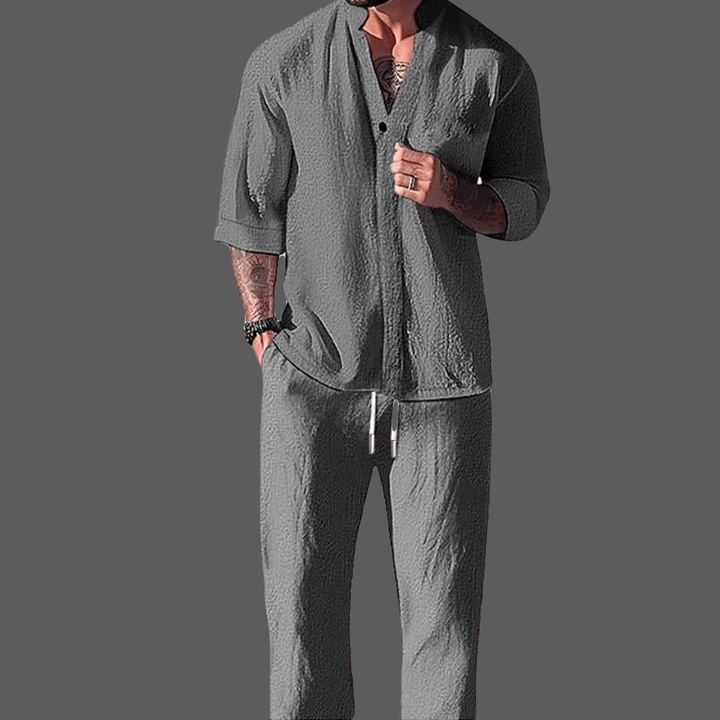 Relaxing men's comfort wear set. Ultra-soft loungewear, perfect casual home wear for men's relaxation.