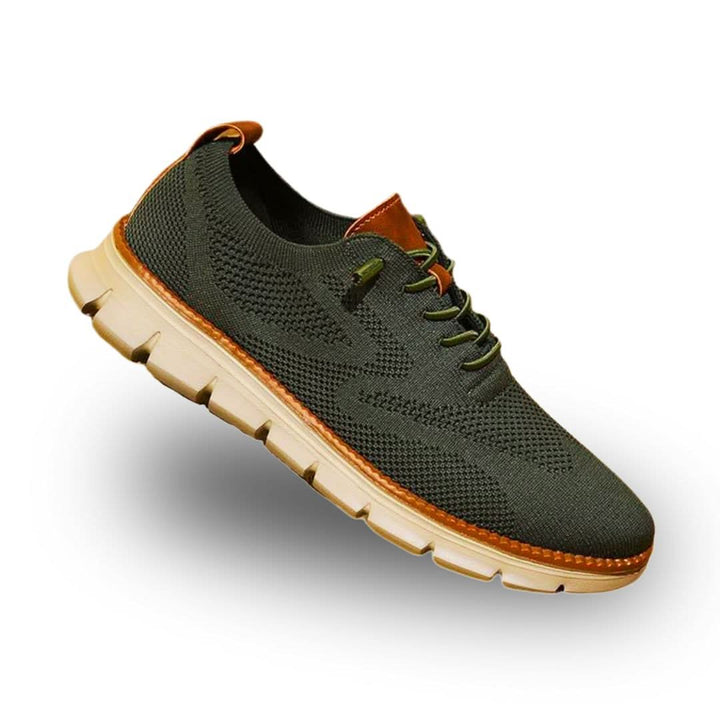 Men's walking shoes designed for foot health, featuring arch support and a stable sole.