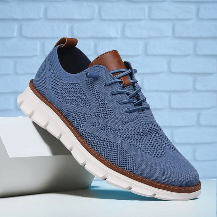 Men's ultra comfortable walking shoes with a stable sole, arch support, and foot health focus.