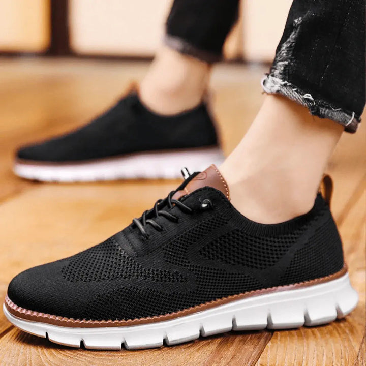 Plush men's cushioned sneakers, offering superior comfort & support for walking & daily activities.