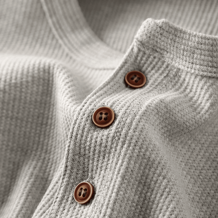 Fashionable men's ultra-soft Henley shirt, ideal for everyday wear and effortless style.