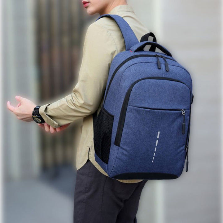 Stylish men's ultralight waterproof travel backpack, side view. Minimalist design, ideal capacity for daily essentials.