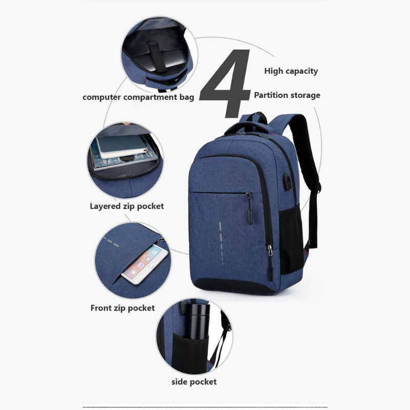 Interior pockets of ultralight waterproof travel backpack, showcasing smart organization for adventure gear & commute.