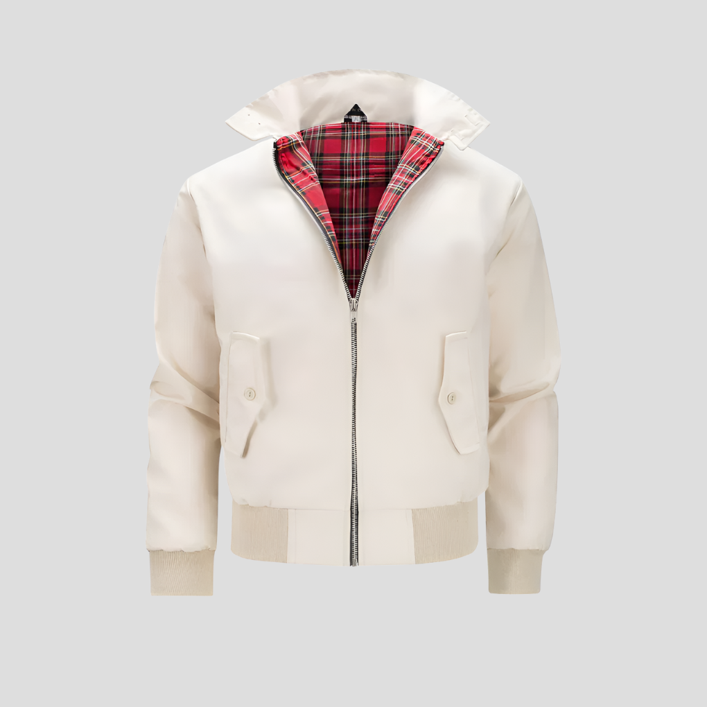 Classic Men's Harrington Jacket, an urban outerwear essential. Versatile & stylish for casual spring & autumn looks.