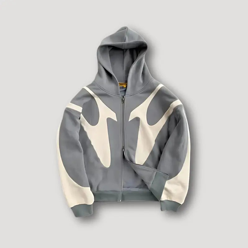 Comfortable men's casual zip hoodie, a trendy urban streetwear piece, great for layering.