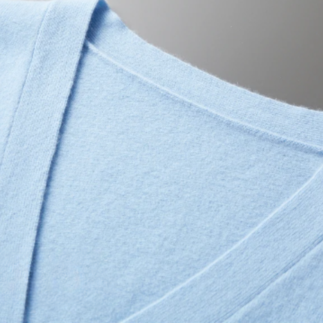 Men's smart casual V-neck cardigan sweater. Button-front, long-sleeve for versatile everyday wear.
