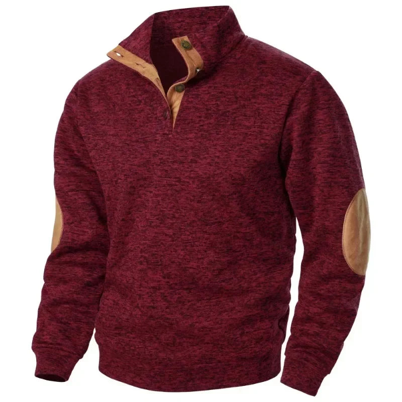Men's V-neck sweatshirt, ideal for casual everyday wear. Comfortable long-sleeve top.