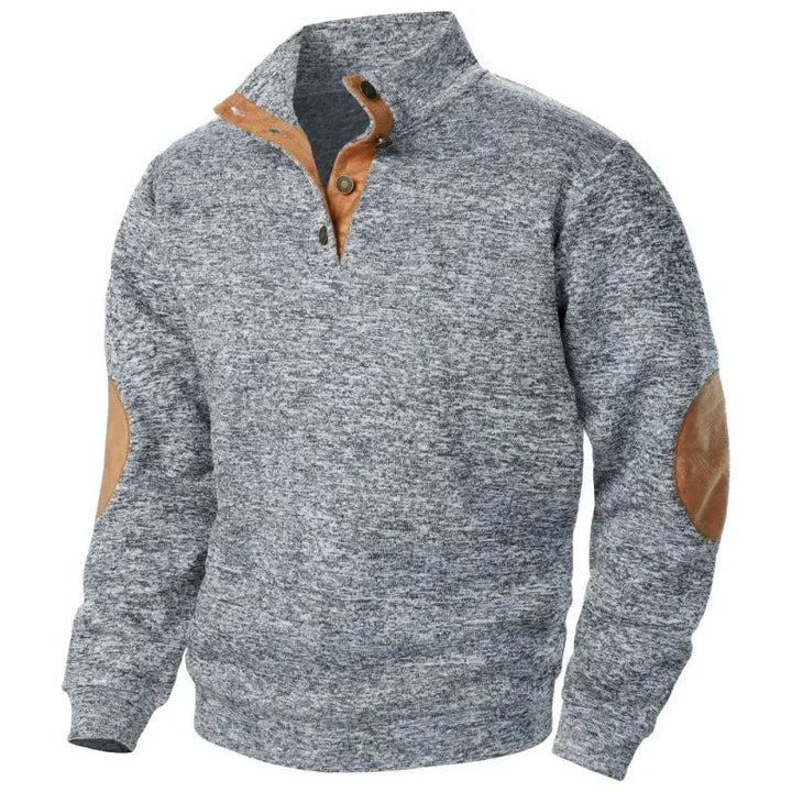 Versatile men's V-neck sweatshirt for casual & outdoor style. Perfect layering piece.