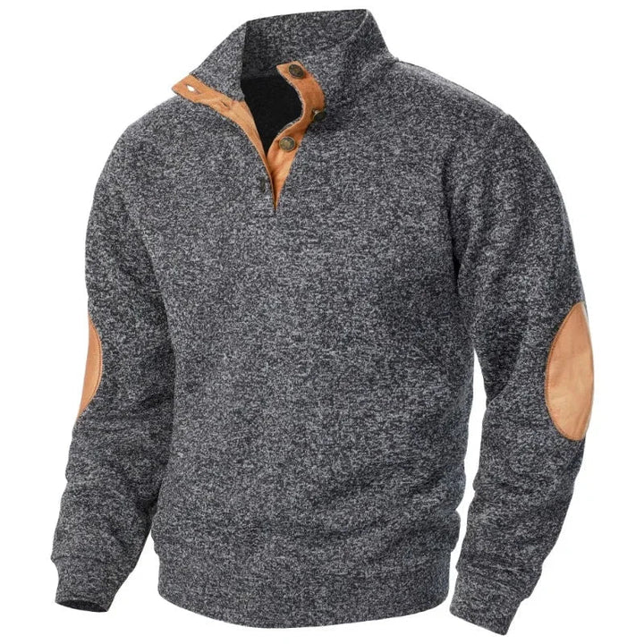 New men's V-neck long-sleeve sweatshirt, essential for casual outings & relaxed outdoor style.