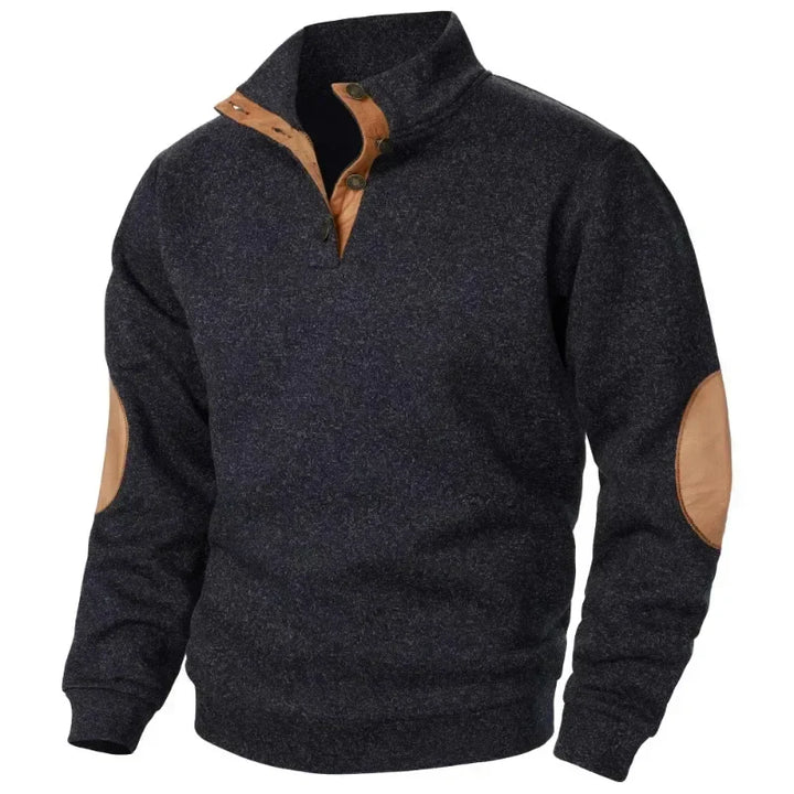 New men's V-neck long-sleeve sweatshirt, designed for casual comfort & outdoor versatility.