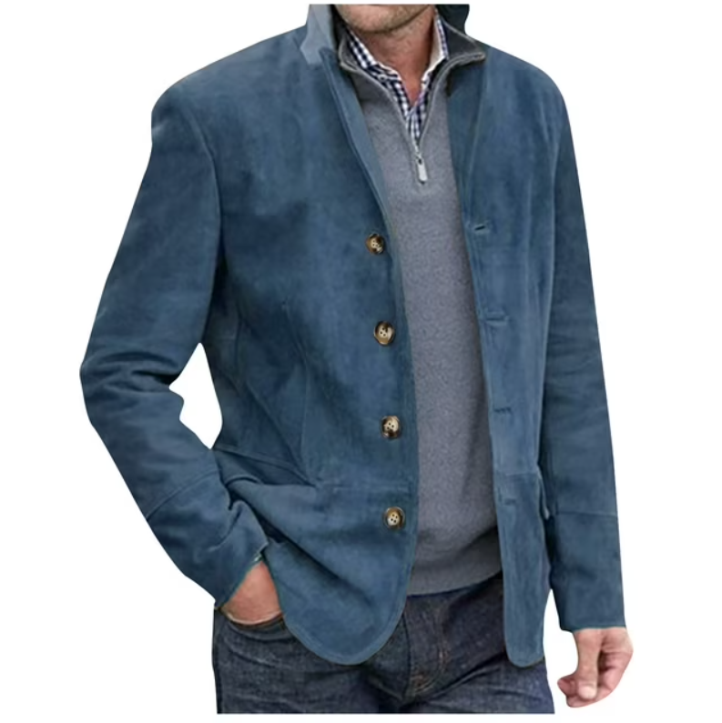 Stylish men's tailored blazer jacket, ideal for business attire, formal events, or a sophisticated smart casual look.