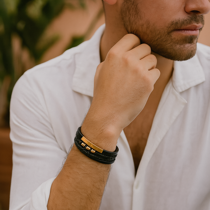 Stylish men's wristband, a versatile accessory for any occasion. Luxury men's jewelry, great gift for him.