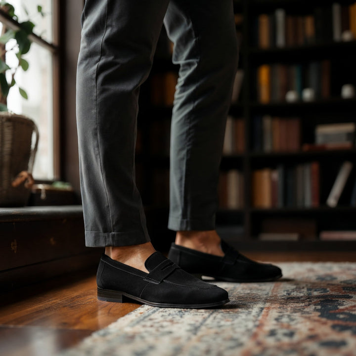 High-quality men's slip-on business shoes, designed for all-day comfort and a sleek, professional appearance.