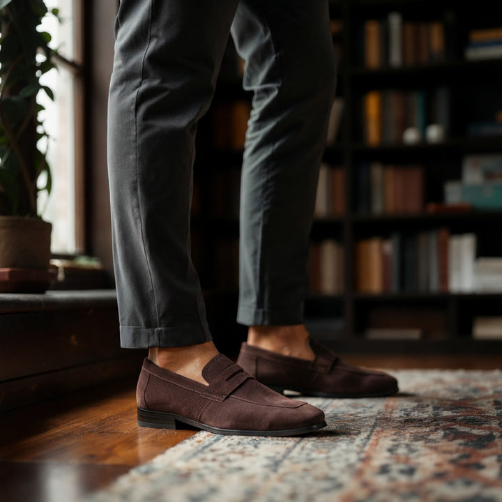 Versatile men's smart casual loafers in durable leather, blending seamlessly from work to weekend wear.