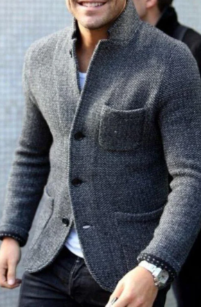 Men's versatile button-down casual jacket in a tailored fit, perfect for spring, fall, and everyday smart casual wear.