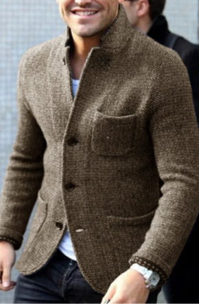 Comfortable men's button-down casual jacket, everyday outerwear for versatile spring & fall smart casual looks.