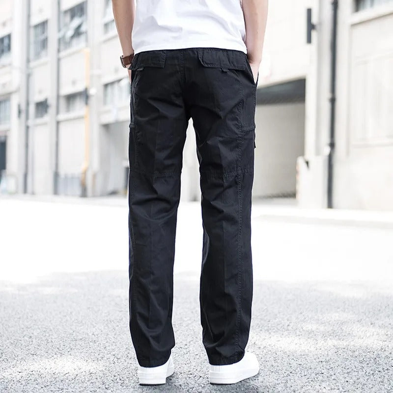 Modern style men's casual trousers, relaxed fit, comfortable for versatile everyday wear.