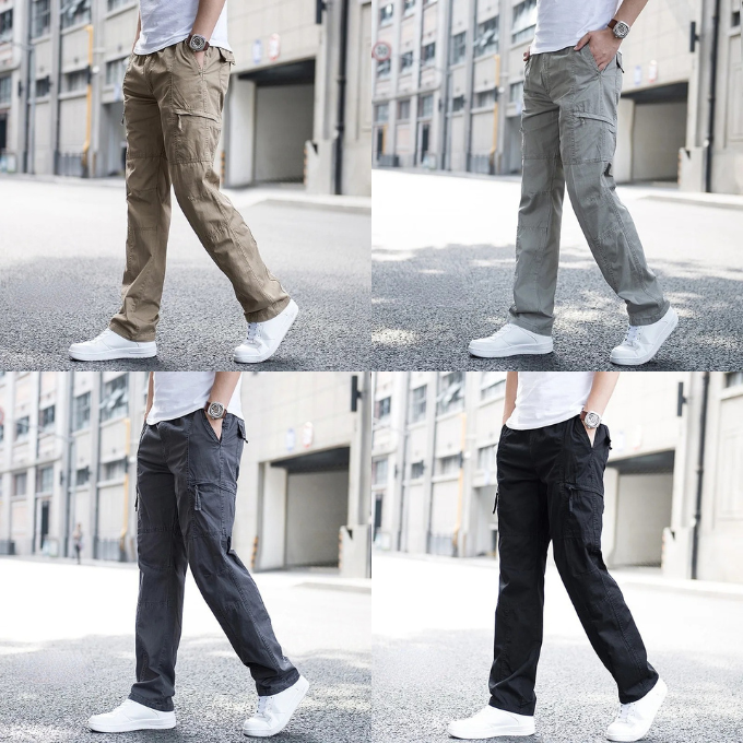 Versatile men's cargo pants, comfortable & relaxed fit, perfect for casual, utility, and everyday wear.