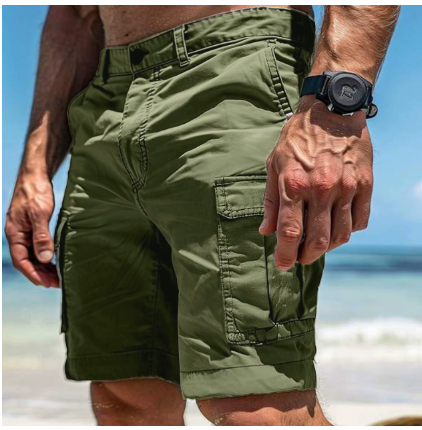 Stylish men's cargo shorts with practical utility pockets. Perfect for comfortable casual wear & versatile summer fashion.
