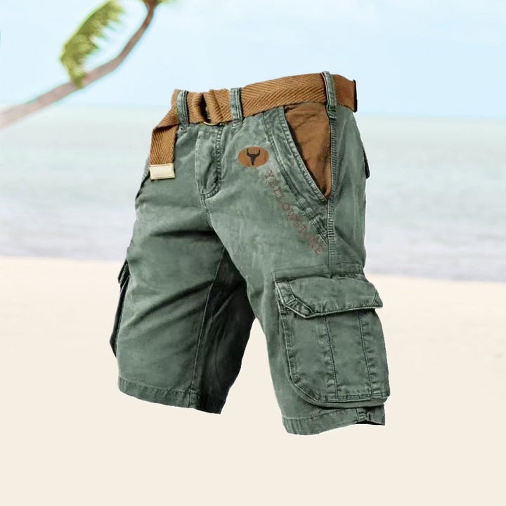 Durable men's cargo shorts, a versatile choice for outdoor adventures, casual outings & summer comfort.
