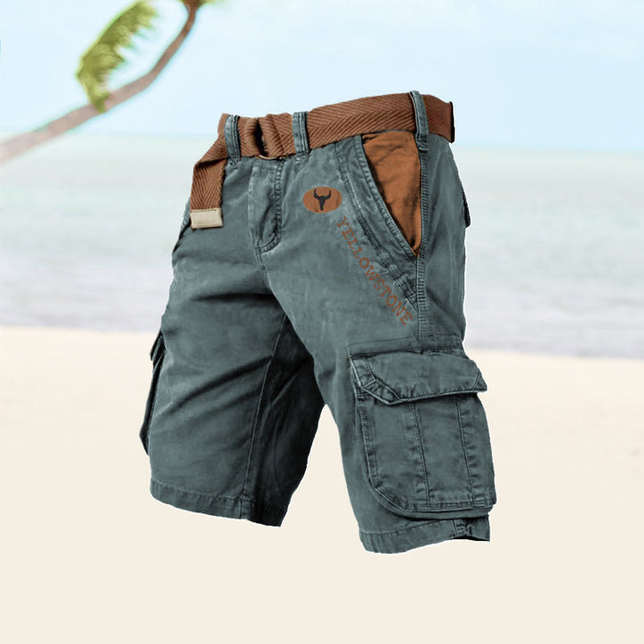 Men's comfortable cargo shorts, multi-pocket design, perfect for casual summer style and outdoor activities.