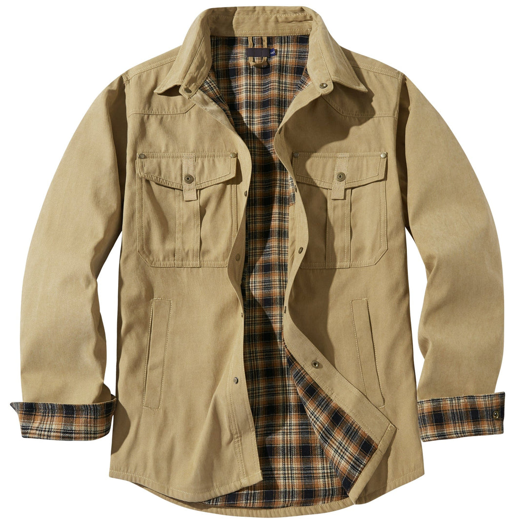 Comfortable men's insulated jacket for cold weather, a versatile outerwear essential.