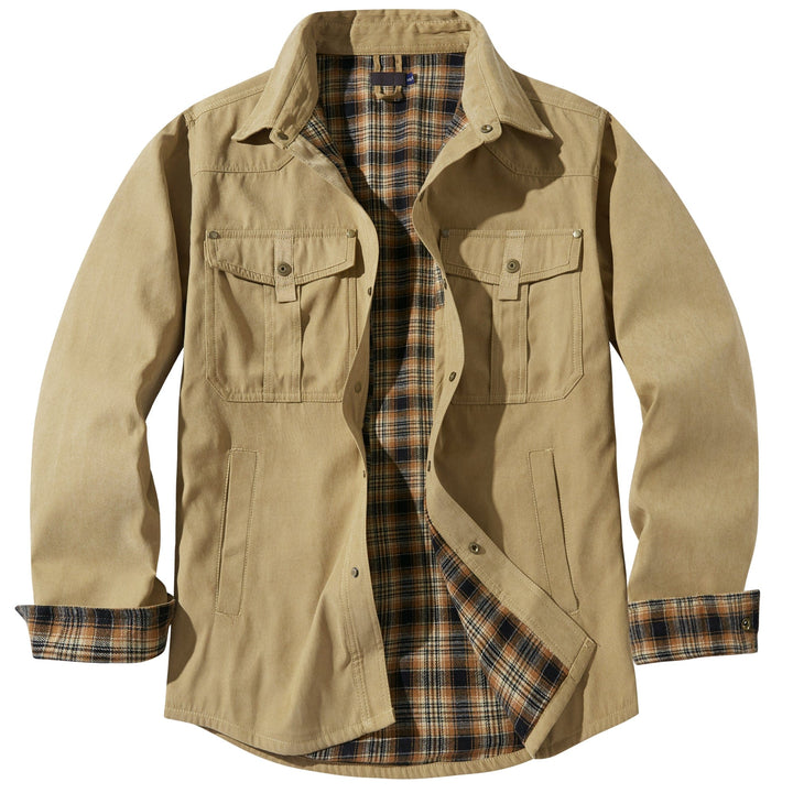 Comfortable men's insulated jacket for cold weather, a versatile outerwear essential.