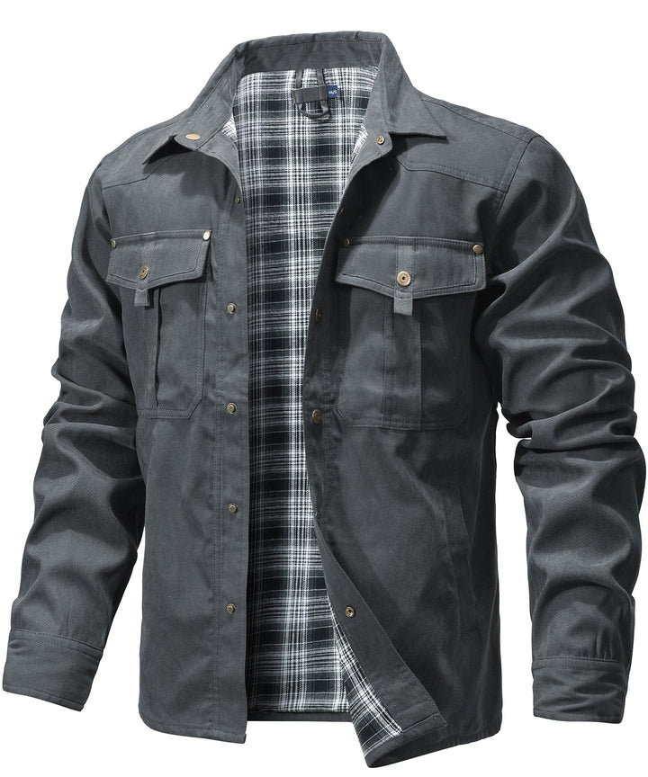 Reliable men's cold weather jacket, insulated for warmth & outdoor apparel.