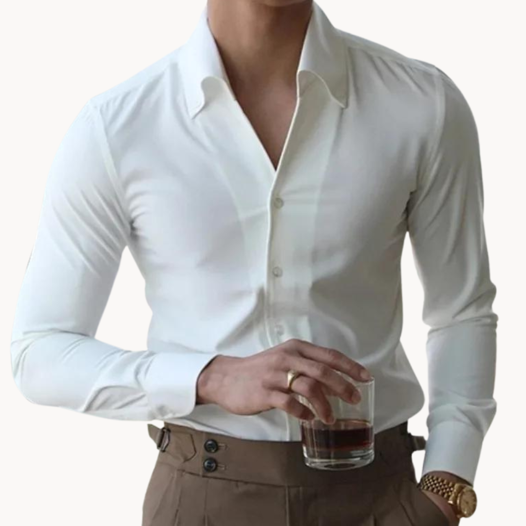 Casual men's long sleeve button-front shirt for everyday wear. A classic and versatile men's fashion staple.