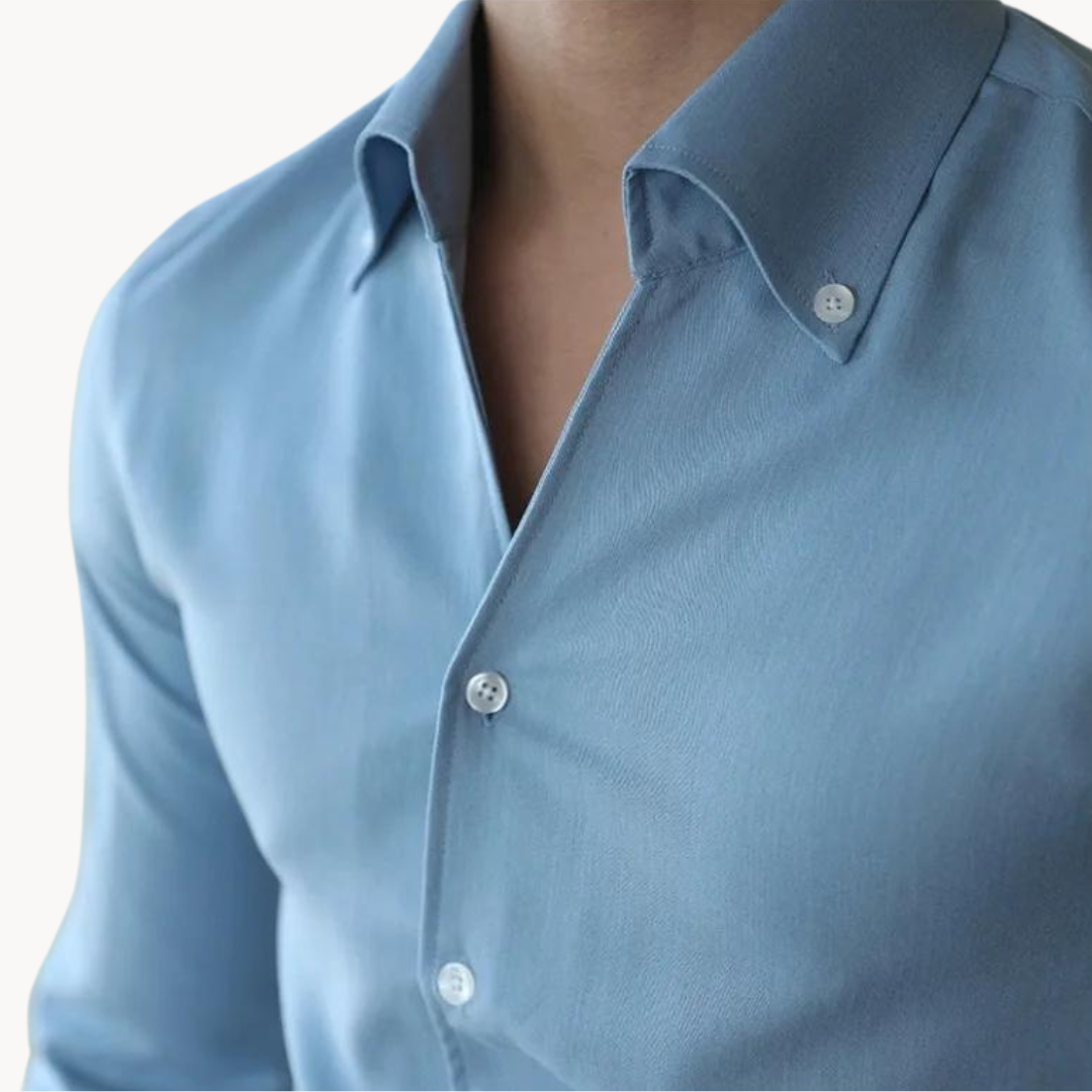 Classic men's long sleeve button-front shirt. A versatile and stylish top for modern men's casual fashion.
