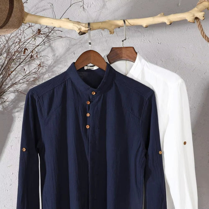Classic men's button-up shirt, long-sleeve & collared. Perfect versatile top for men's everyday fashion & smart casual looks.