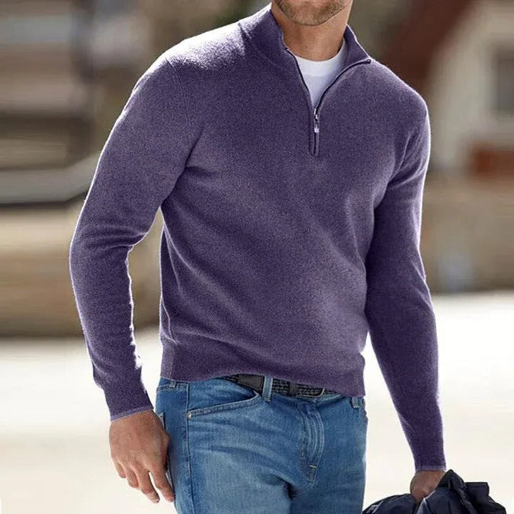 Men's long-sleeve quarter-zip pullover, designed for ultimate comfort & versatile styling in any season.