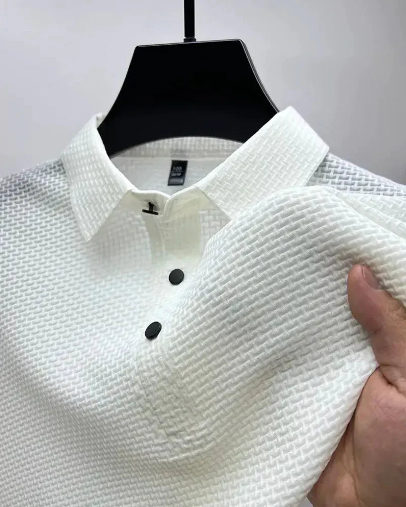 Elegant men's polo shirt, a stylish & comfortable short-sleeve top for daily outfits & versatile occasions.