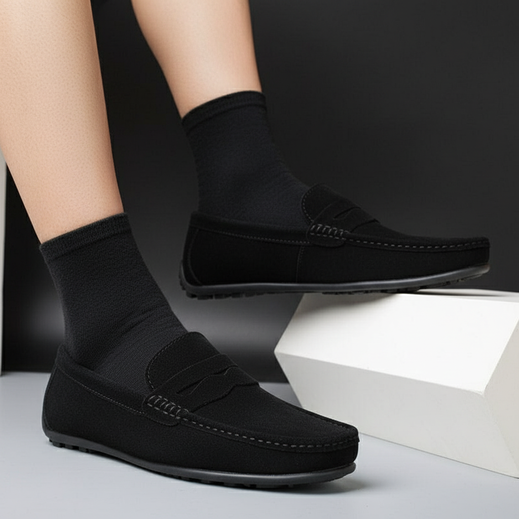 Classic men's slip-on loafers, offering effortless style & comfort for versatile casual & smart casual fashion.