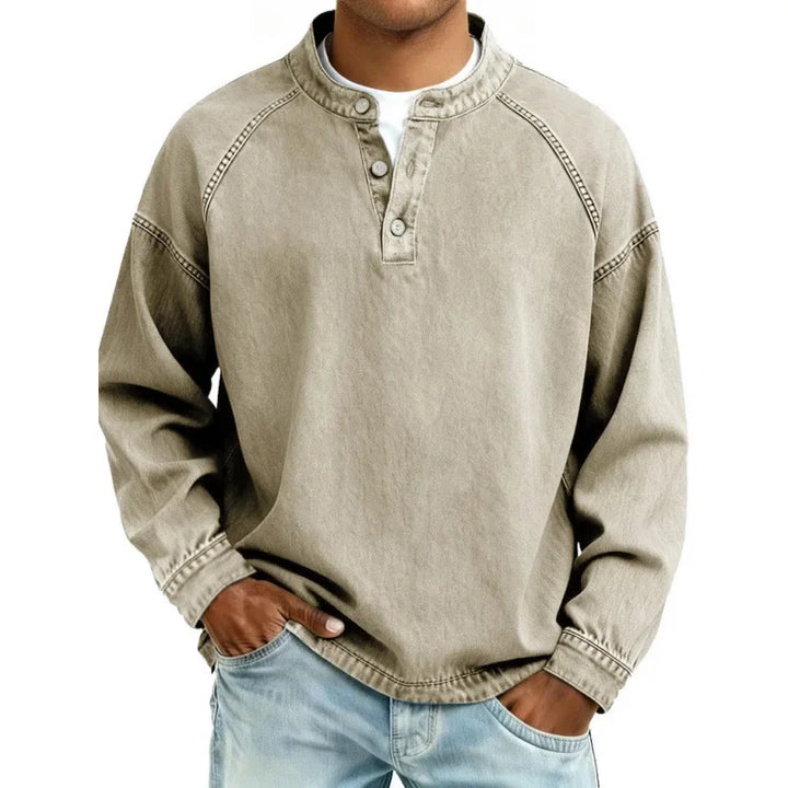 Men's classic vintage long sleeve button shirt for casual and everyday fashion.