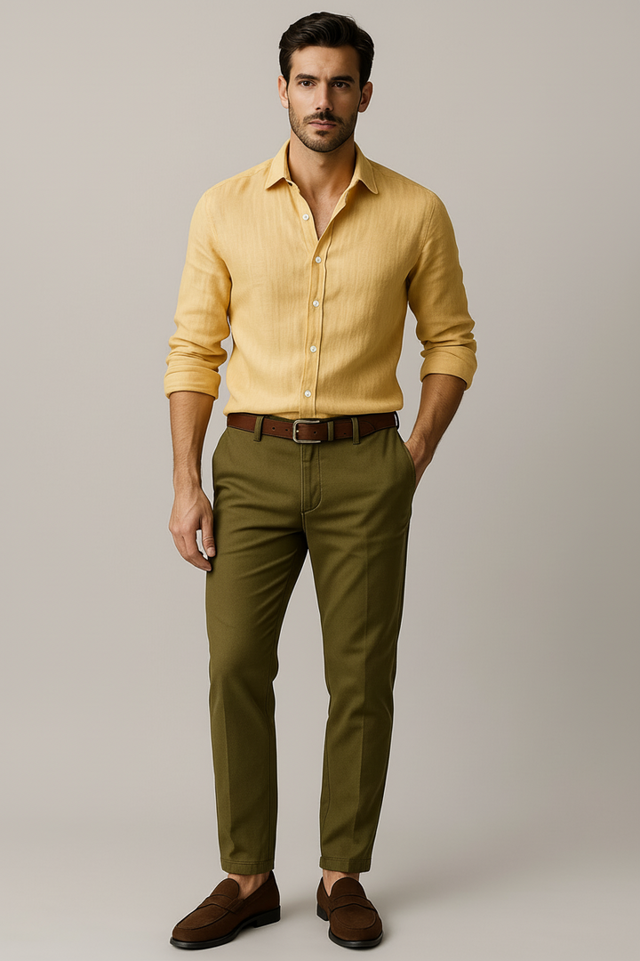 Men's vintage button-up shirt, relaxed fit, perfect for summer casual wear.