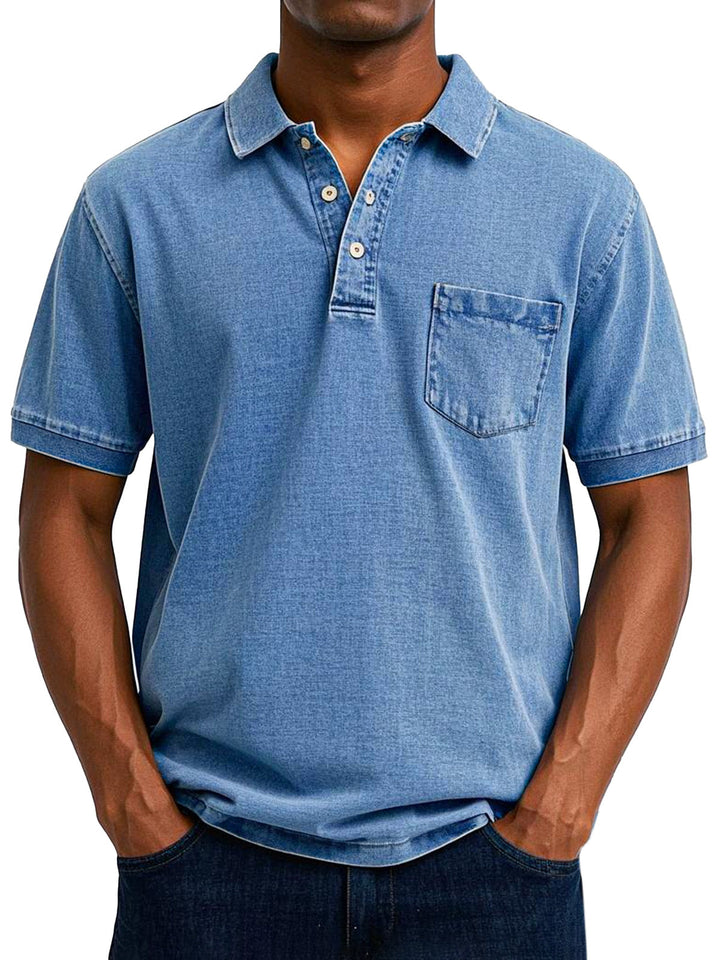 Men's vintage cotton polo shirt in a relaxed fit, perfect for casual everyday wear.