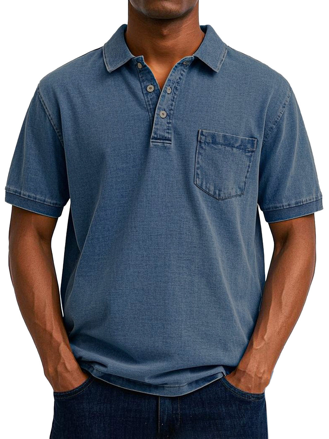 Soft cotton men's polo in a vintage style, relaxed fit for ultimate comfort and everyday wear.