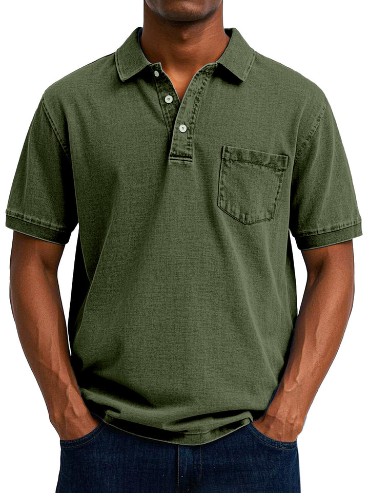 Classic men's vintage cotton polo. Relaxed fit for comfortable, casual spring/summer style.