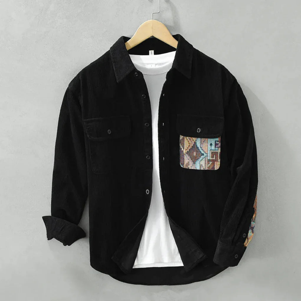Men's vintage long-sleeved shirt, a classic button-down top perfect for timeless style & fashion.
